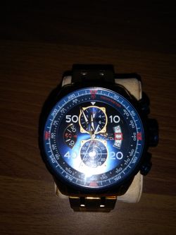 Invite Gold And Blue Chrome Watch