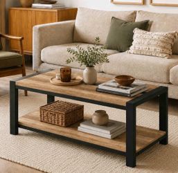 Rustic 2-Tier Oak CoffeeTable
