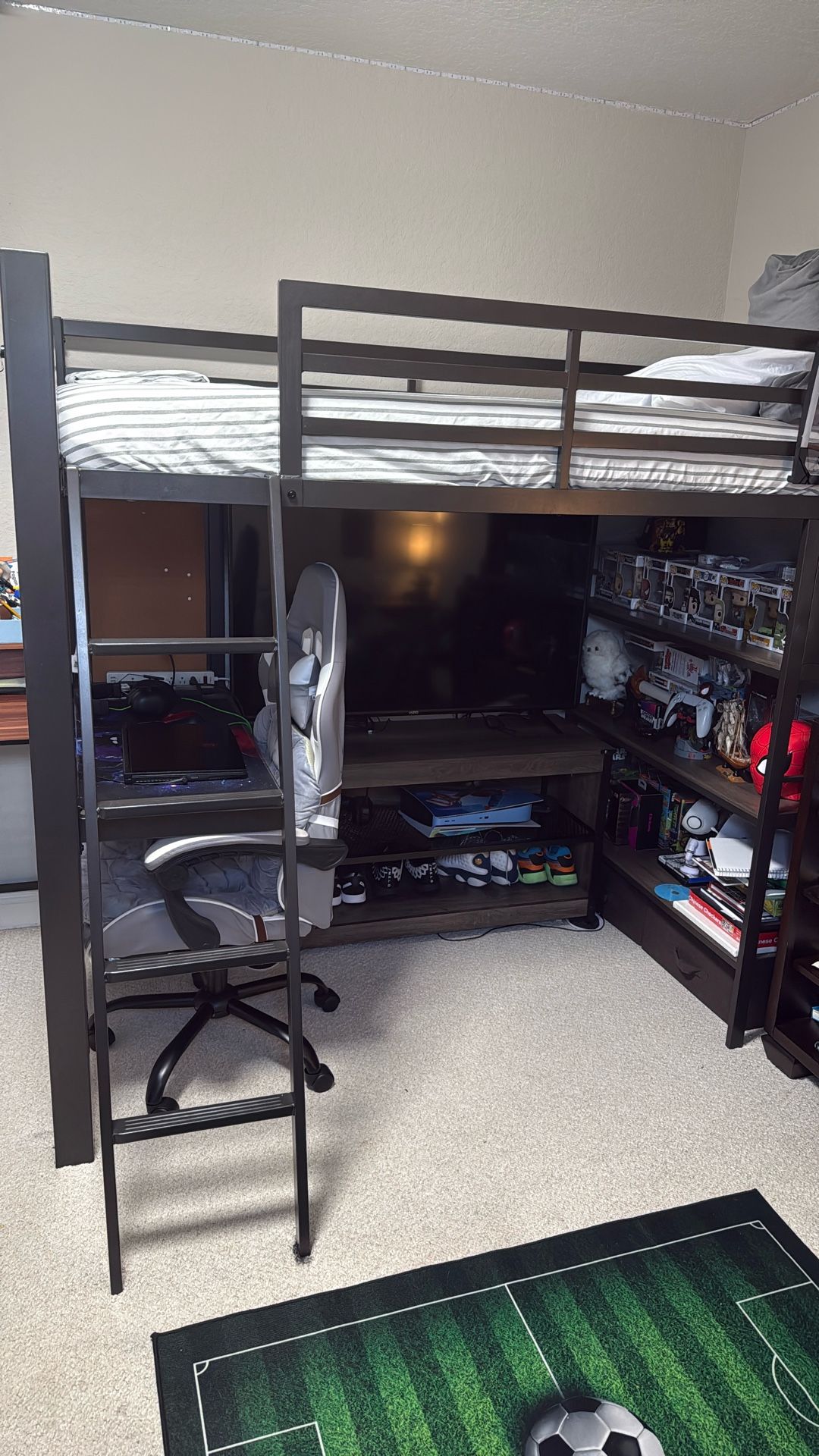 Loft Bed With Desk And Bookcase.