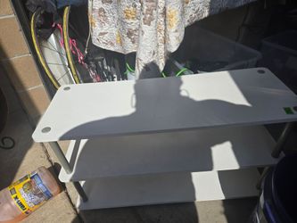 White 2 tier shelves