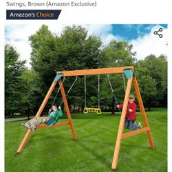 Swing-N-Slide PB 8360 Ranger Wooden Swing Set with Swings, Brown

