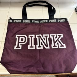 PINK - Burgundy Tote Bag