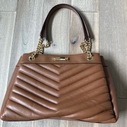 Michael Kors Brown Quilted Leather Handbag