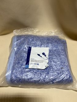 United Airline new issue cabin blanket blue speckle travel throw & Earbuds