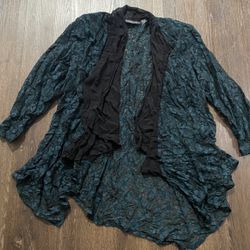 Womans Dark Green Lace Cardigan Size 3x By Lola P #8
