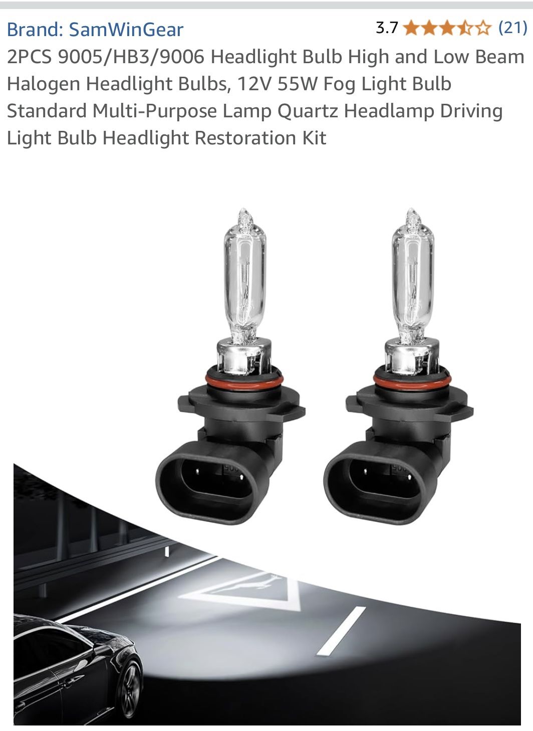 SamWinGear 2PCS 9005/HB3/9006 Headlight Bulb