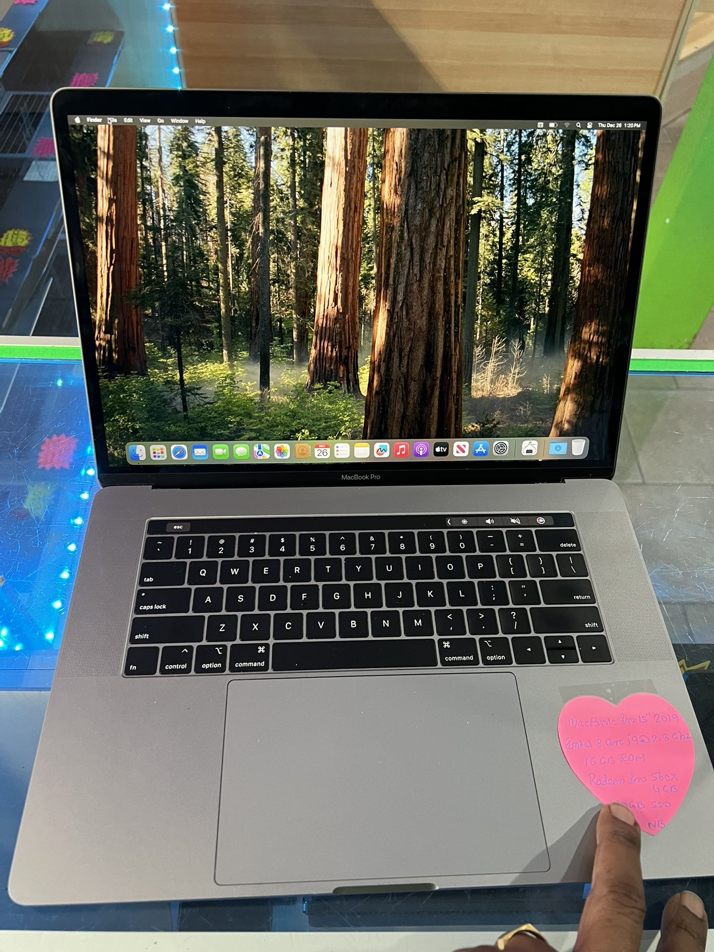 MacBook Pro 2019 15” Touch Bar Retina Intel 8 Core i9-9th Gen@ 2.3GHz,16gb Ram, 500gb SSD, Radeon Pro 560X 4GB Graphics. macOS Sequoia. Microsoft Offi