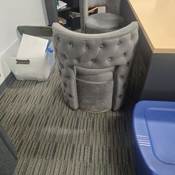 2 Swivel velvet chairs with storage 