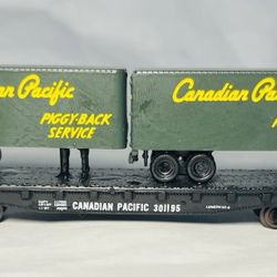 Atlas N Scale Candian Pacific 301195 P FLat w/ 2 24' Trailers Model Trains