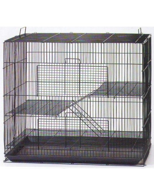 3-Levels Easy Collapsible Ferret Chinchilla Sugar Glider Rats Mouse Animal Critter Chew-Proof Metal Carrier Travel Cage with Narrow 3/8-Inch Bar Spaci