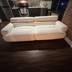 89" White Cloud Loveseat Sofa Couch!