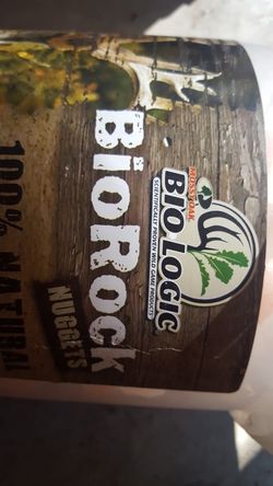 Brand new not opened 8 lb bucket of biologic biorock nuggets