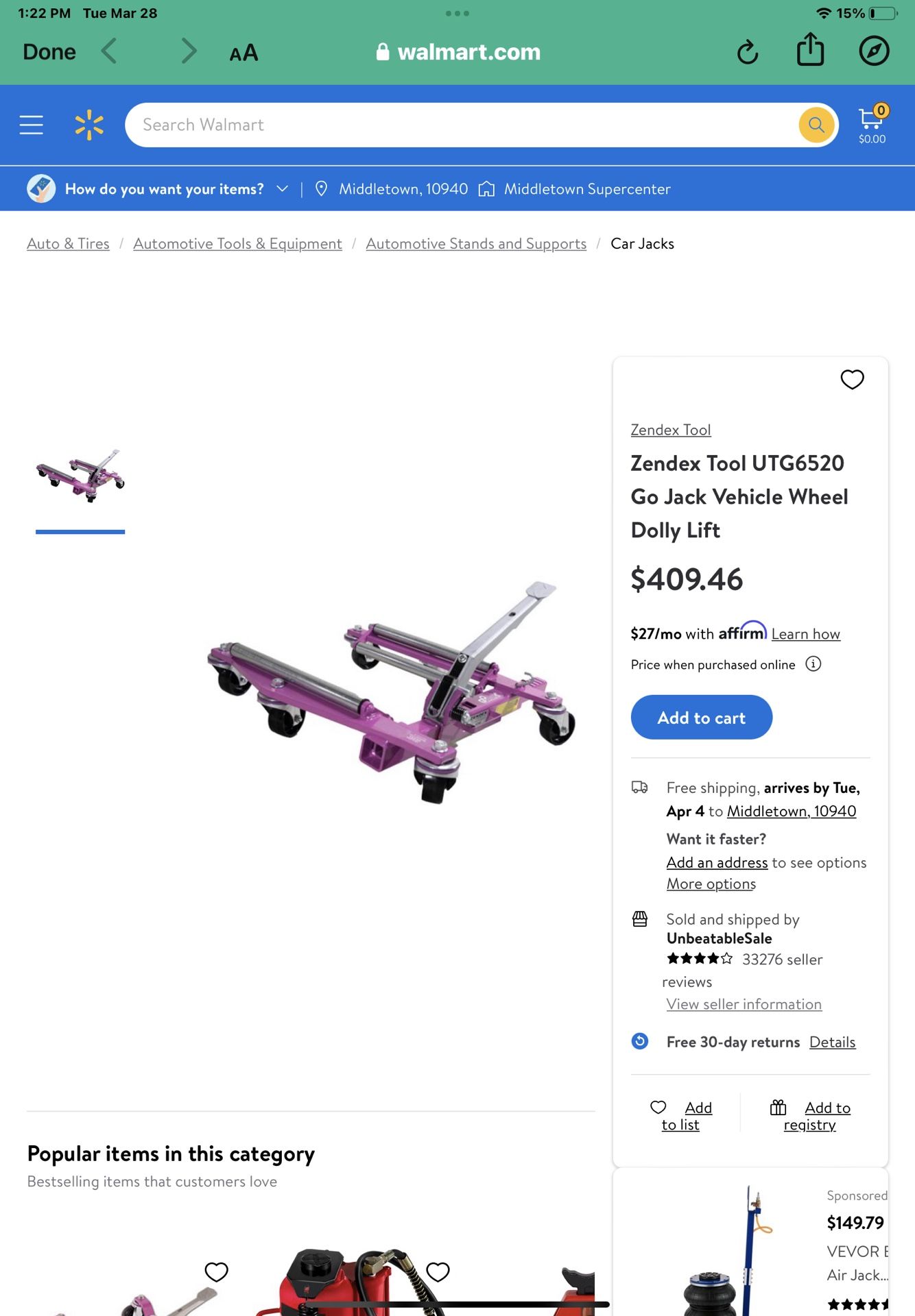 Cricket Pipe, Dolly, Zendex GoJax And Stinger Wheel Jacks