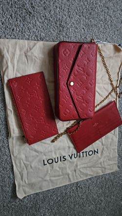 Louis Vuitton Red EMBOSSED LEATHER BAG