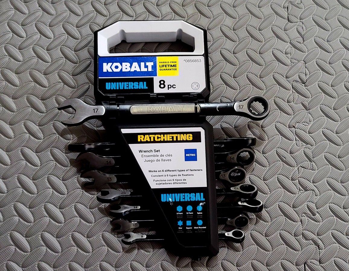 New - Kobalt Universal 8-Piece 12-Point Metric Ratchet Wrench Set