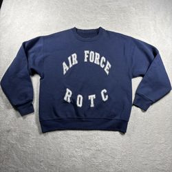 Vintage Air Force ROTC Crewneck Sweatshirt 90s Men’s M Blue Distressed #2326