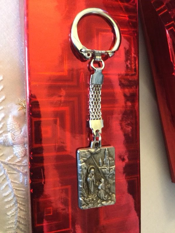 Silver plated keychain holder from National Cathedral /