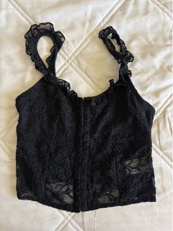 black motel rocks lace crop tank top 🖤