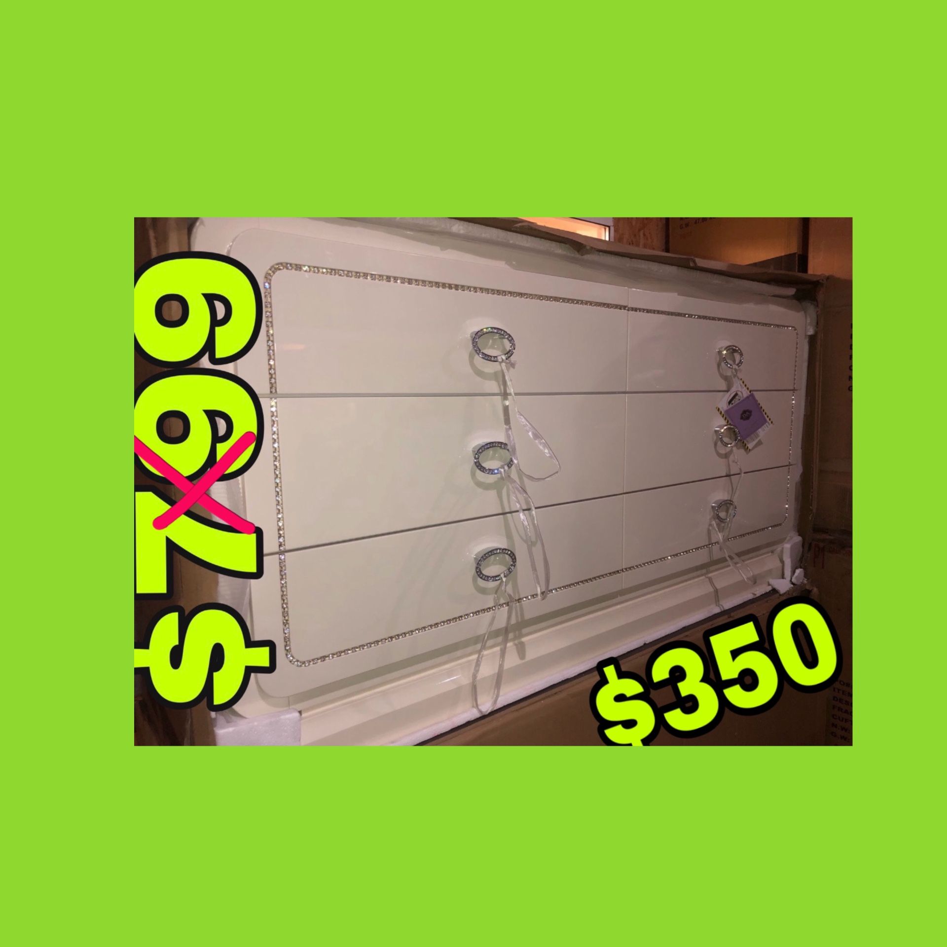 Beautiful New 6 Drawer Dresser W/ Diamonds Only $799!!! Original Price $1,870!!!