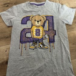 S10PE KOBE bryant Bear 8 24 la lakers black mamba Graffiti shirt kids  16-18