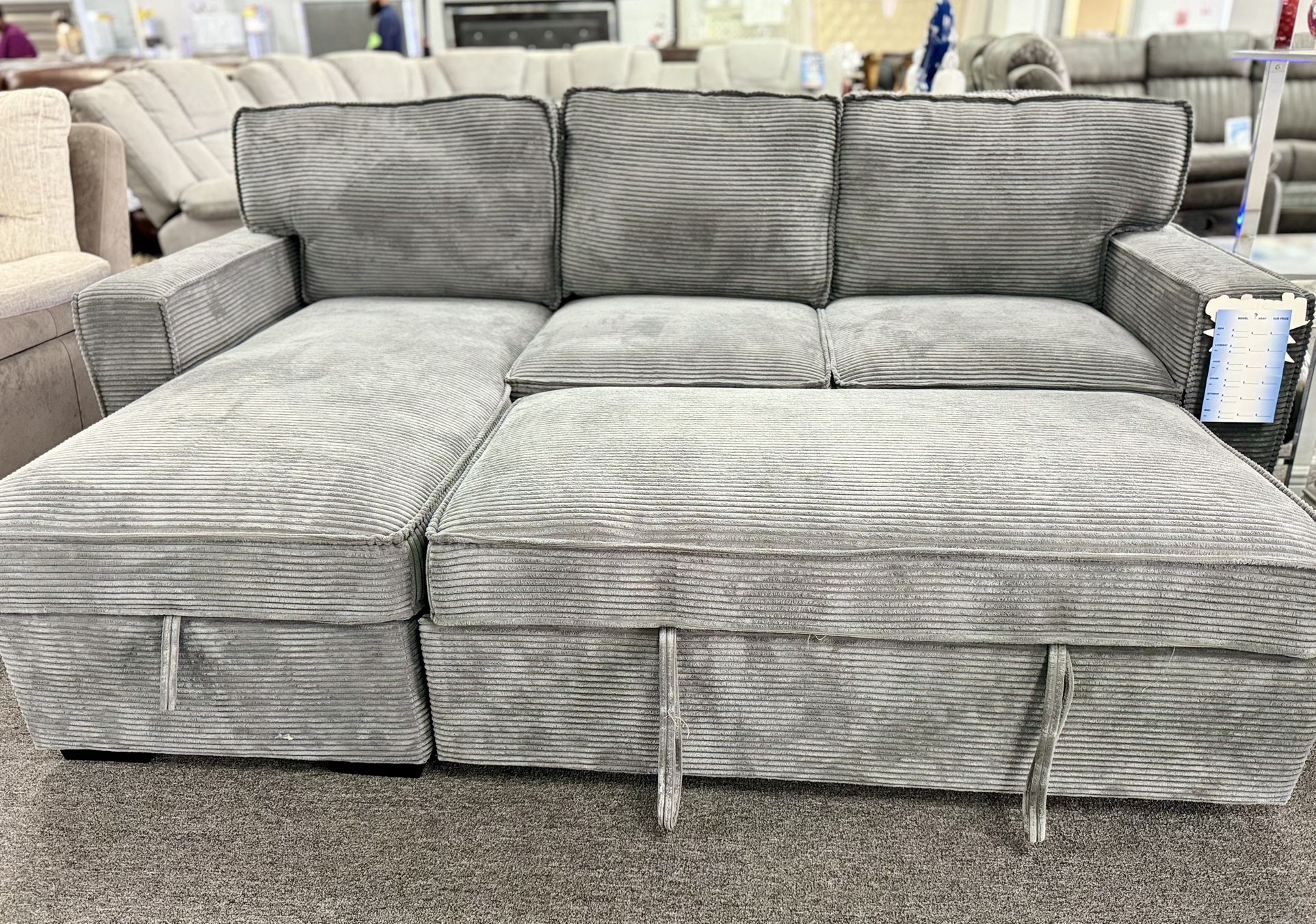 Beautiful Grey Pull Out Sleeper Sofa Sectional Available Crazy Deal $699