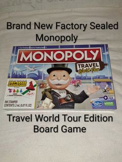Brand New Factory Sealed Monopoly Travel World Tour Edition Board Game