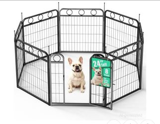 Dog Playpen - 24 Inch 8 Panel Metal Dog Pen with Door, Foldable Dog Crate Kennel Puppy playpen Exercise Pen for Small Medium Dogs, Indoor Outdoor Yard