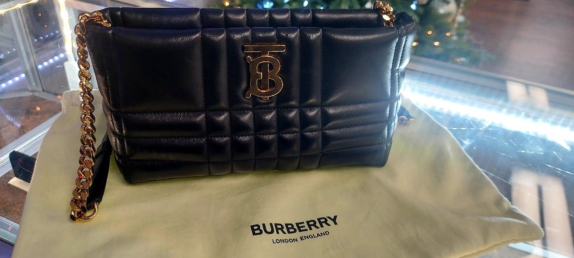 Burberry Lola Black Quilted Lambskin Crossbody Bag