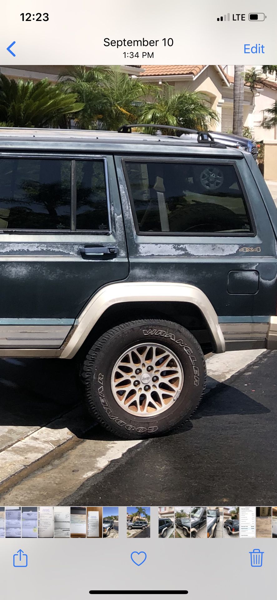 Jeep Cherokee stock wheel and tires all 4