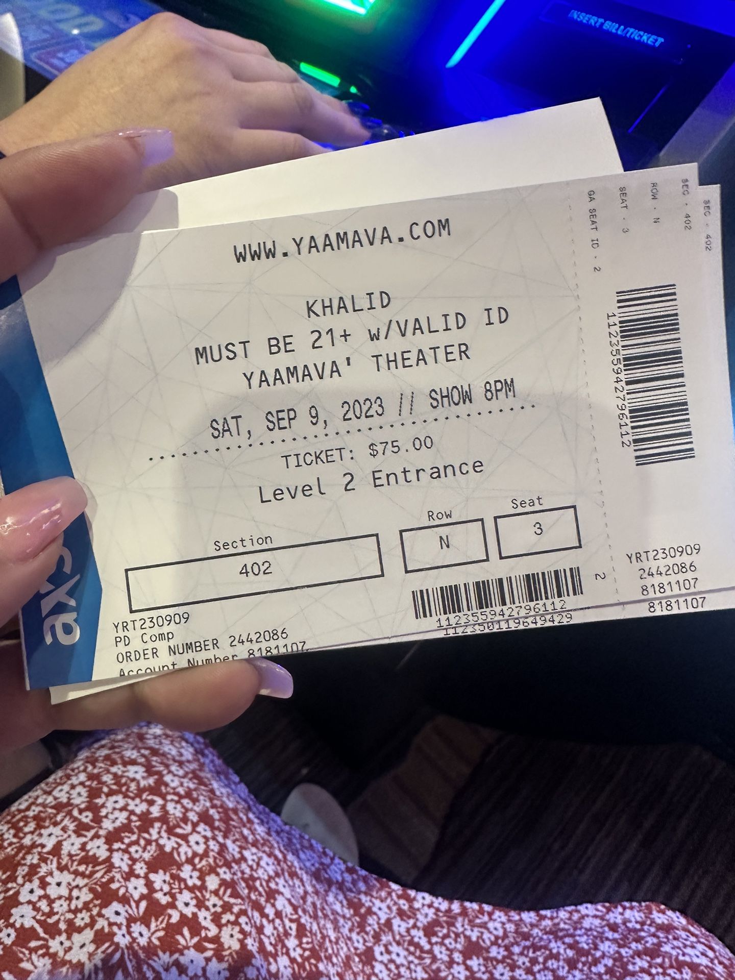 Kalid Concert Tickets Set Of 2 At Yammava Tonight!!!