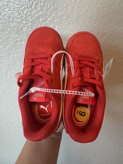 toddler size 9 red puma shoes new need worn