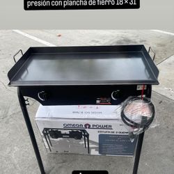 New Griddle With 2 Burners Stove With Hose. Nuevo En Esepecial