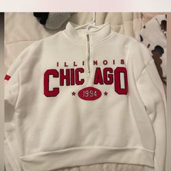 Chicago White Cropped Sweatshirt 