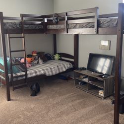 Triple Bunk bed with Mattresses 
