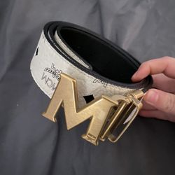 White/Gold MCM Belt