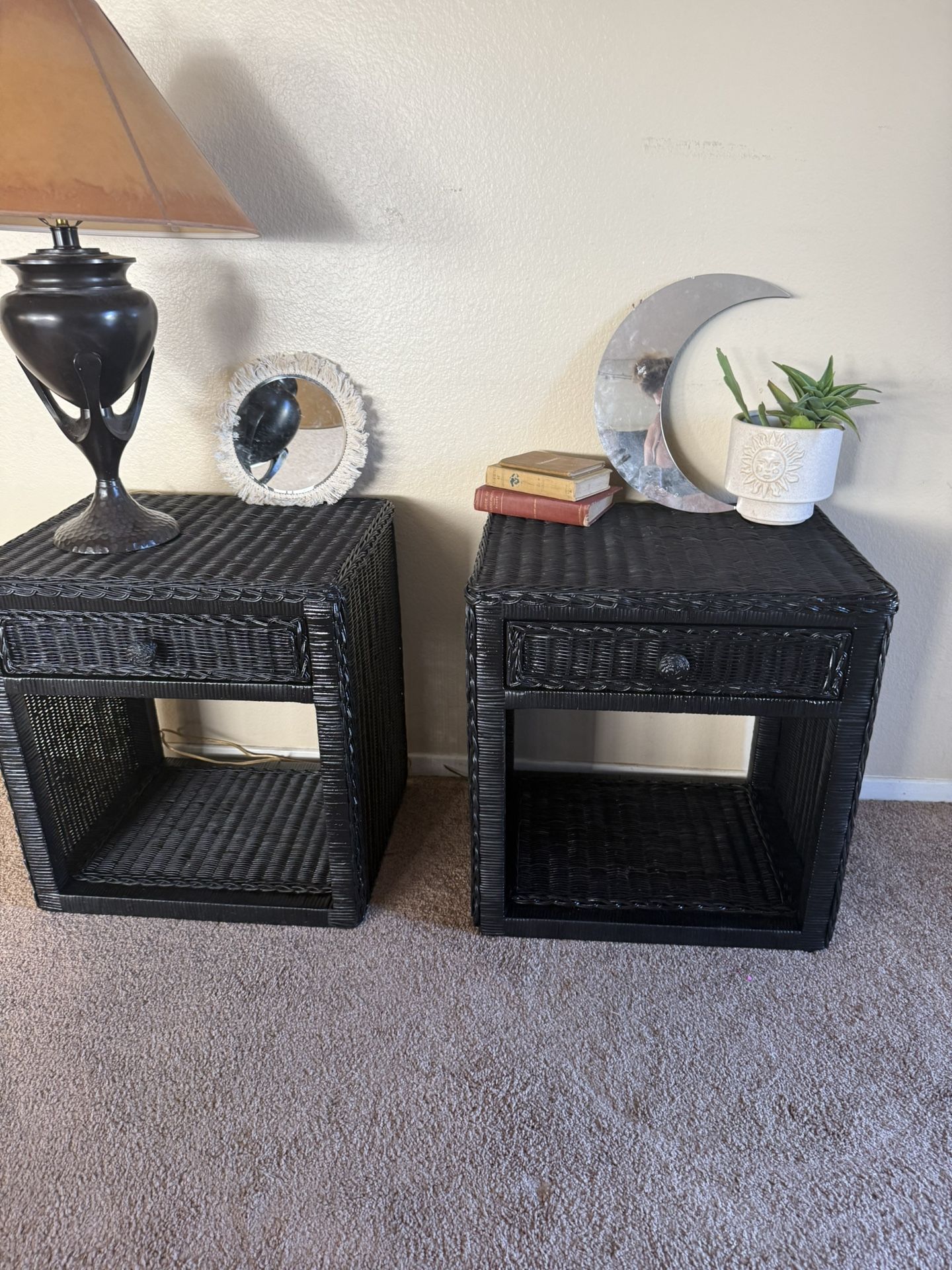 Rattan Black End Tables