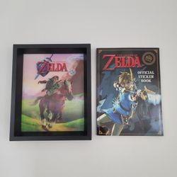 The Legend Of Zelda 3D Lenticular Holographic Picture Wall Art 8×10 & Official Sticker Book