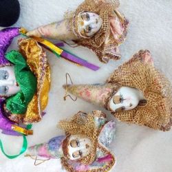 Porcelain Clown Refrigerator Magnets