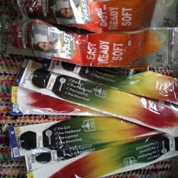 Lot Of Freetress Braiding Hair In A Variety Of Colors.
