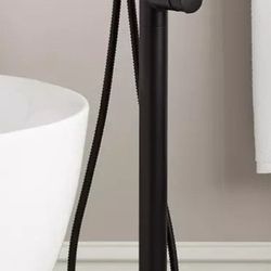 Signature Hardware Berwyn Floor Mounted Tub Filler Faucet Includes Hand Shower, Less Valve