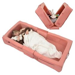 Toddler Travel Bed, Folding Floor Cot for Travel, Portable Kids Bed for Sleeping