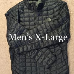 NORTH FACE / Thermoball Puffy Coat Insulated Jacket Synthetic QUICK-DRY DOWN / Mens X-Large XL / Retails $250 +Tax / Brand New w/ Tags! / Money Green