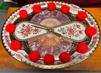 Vintage 1971 Dahar Decorated Ware Metal Tray - Made in England