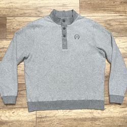Carnoustie Quarter Button Up Cotton Textured & Lined Golf Sweatshirt Mens XL