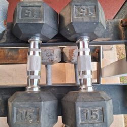 Pair Of 15lb Dumbells 