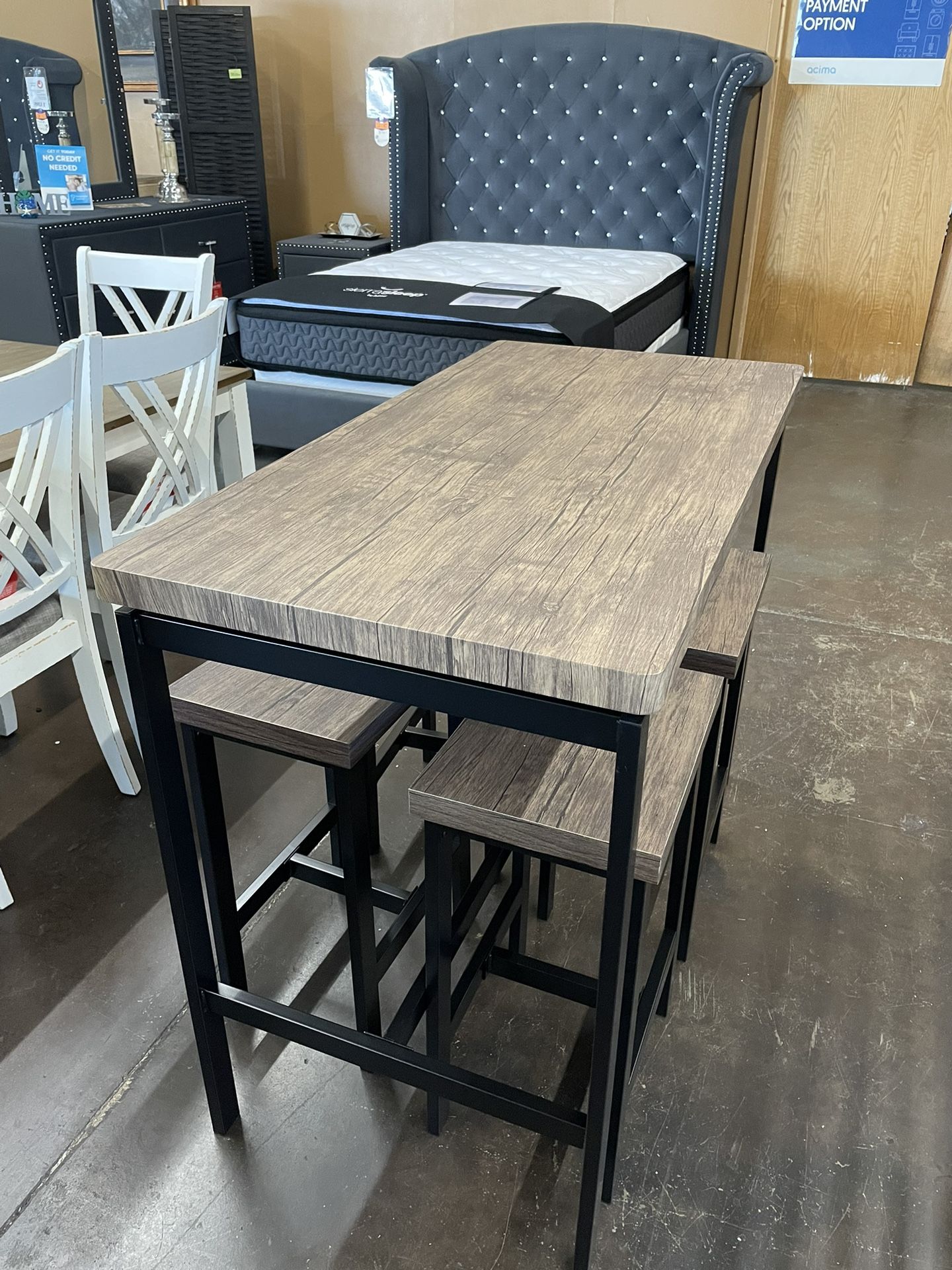 Brown & Black Counter Height Dining Set