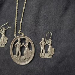 Vintage Sterling Silver Ballroom Couple Dance Set