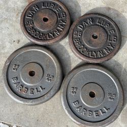 Vintage Dan Lurie Brooklyn NY 25lb Cast Iron Weights 