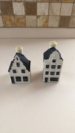 KLM Blue Delft Houses #72 & 73 collectible