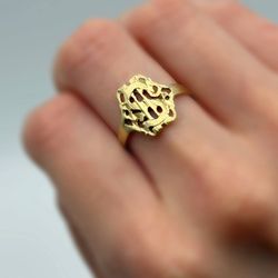 10k solid yellow gold Rich Money $ Dollar sign ring sz 7